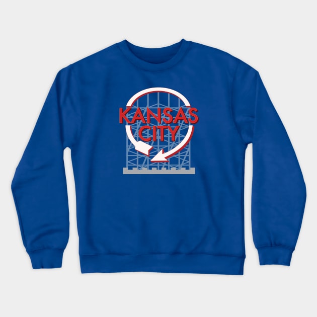 Kansas City Retro Rooftop Sign Crewneck Sweatshirt by sentinelsupplyco